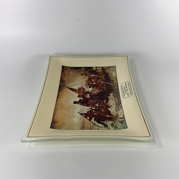 Vtg Washington Crossing The Delaware Trinket Candy Tray Glass Emmanuel Leutze - Picture 6 of 8